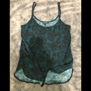 Express silky and sexy black & green XS tank top!